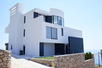 A modern looking home at a beach front in Miami