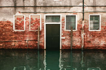 A flooded store front