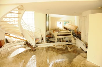 A water logged home in Florida as the result of recent flooding