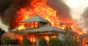 A burning home in Florida