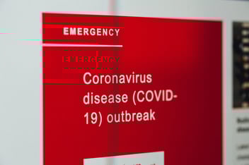 A flier indicating the emergency nature of COVID-19