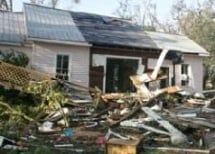 A recently storm damaged home in West Palm Beach