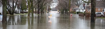 A recently flooded road after a storm in Fort Lauderdale