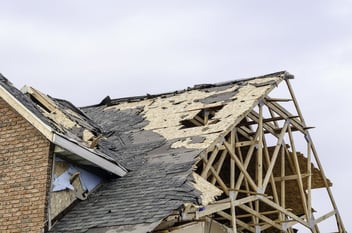 The remains of a roof after being hit by a storm in Miami