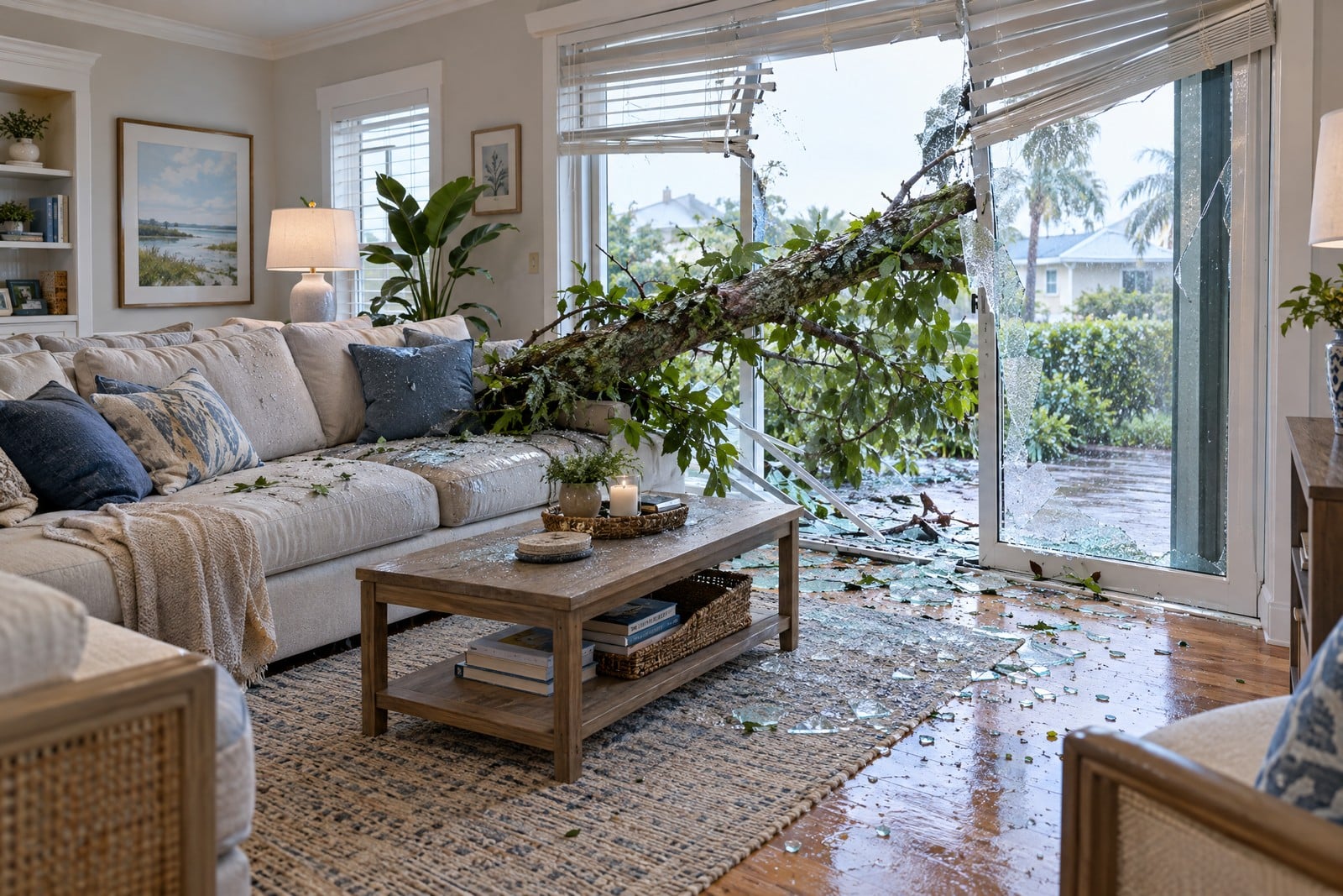 Accidental damage in a furnished home