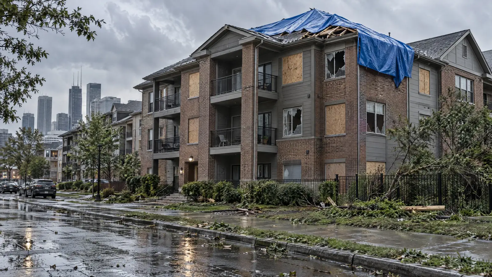 Multifamily urban storm damage